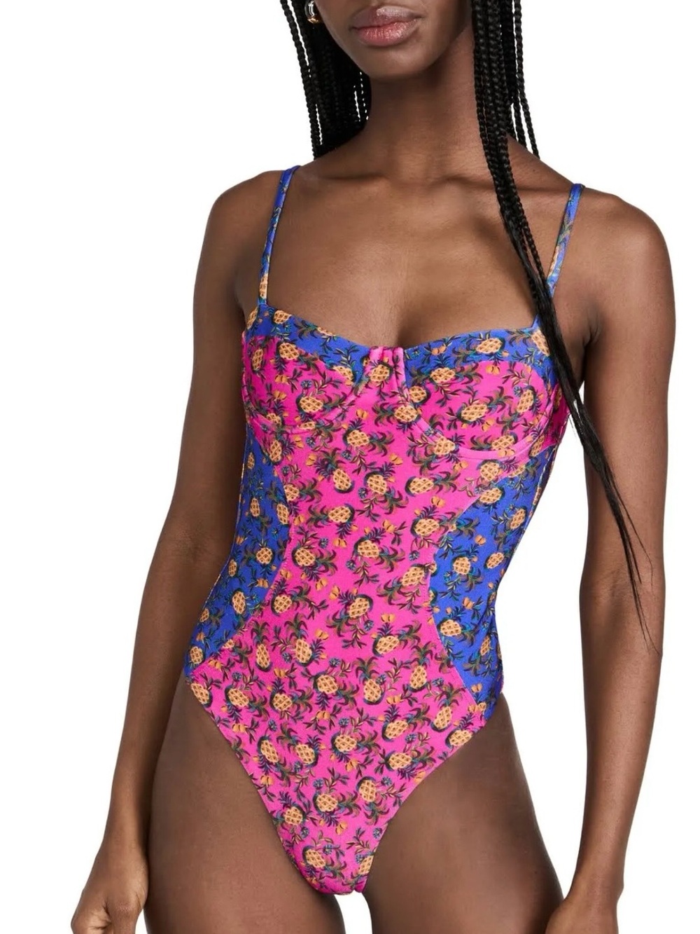 Women’s Farm RioPink & Blue Pineapple Print One-Piece Swimsuit